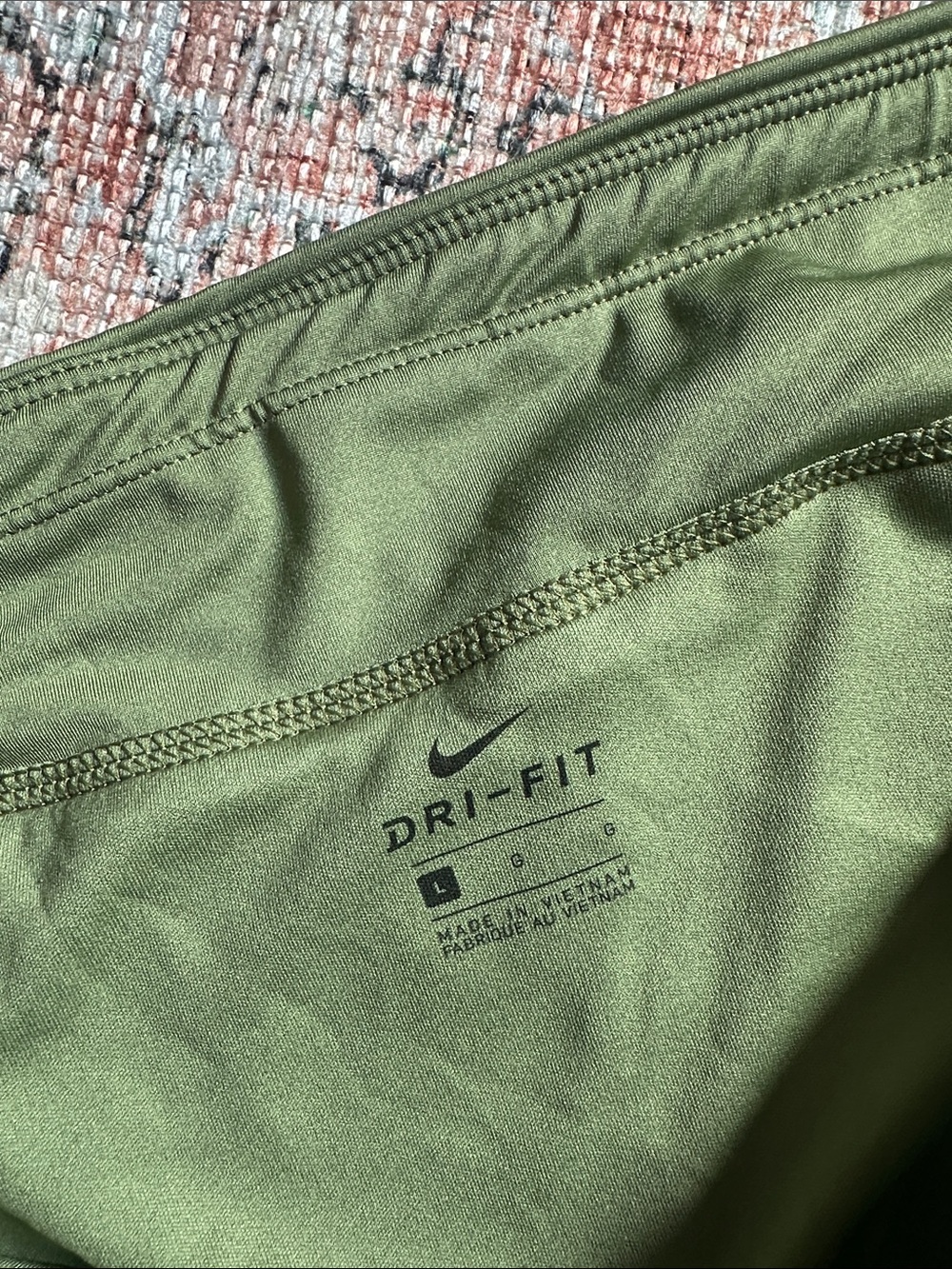 Nike Dri Fit Olive Performance Running Shorts - Picture 3 of 3